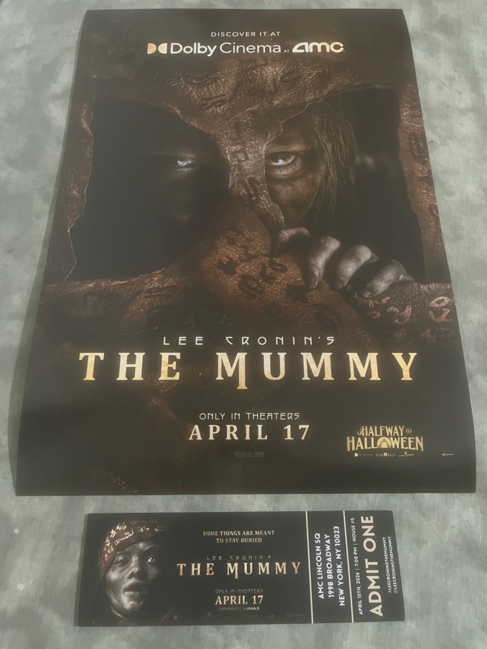 The Mummy Ticket & Poster 13x19 ‘Halfway to Halloween’